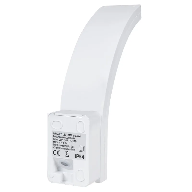 Maclean rörelsesensor LED-lampa, PIR rörelsesensor, vit, 10W, IP54, 750lm, neutralvit (4000K) MCE244 W