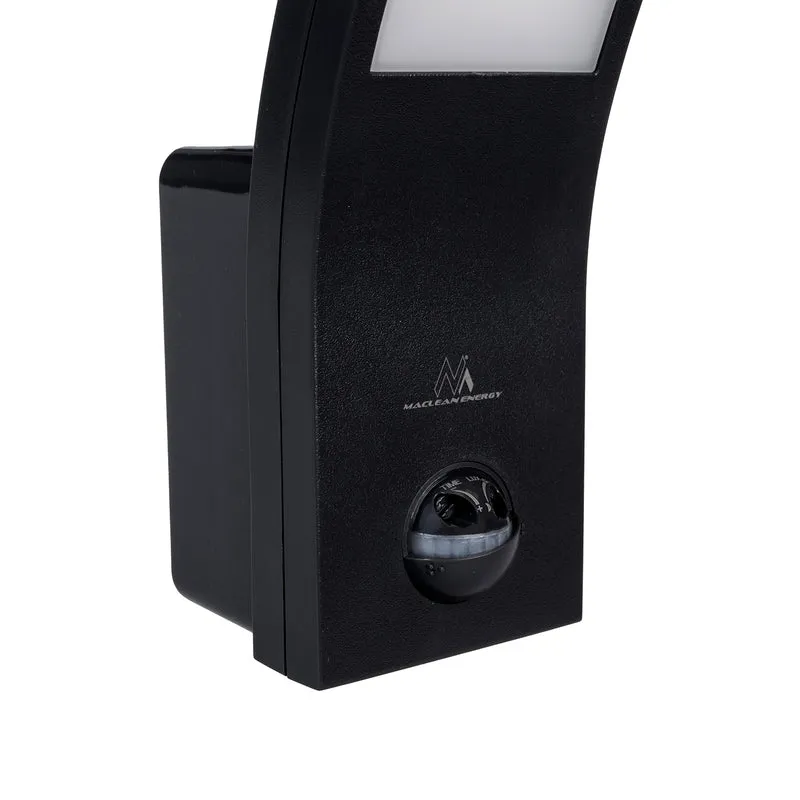 Maclean rörelsedetektor LED-lampa, PIR-sensor, svart, 10W, IP54, 750lm, neutralvit (4000K) MCE244 B, 2 st