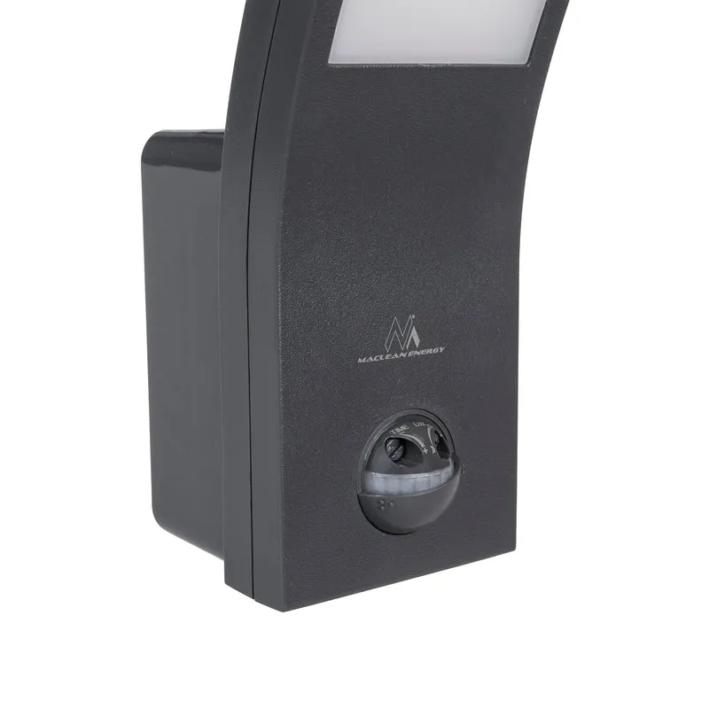Maclean rörelsesensor LED-lampa, PIR rörelsesensor, grå, 10W, IP54, 750lm, neutralvit (4000K) MCE244 GR, 2 st