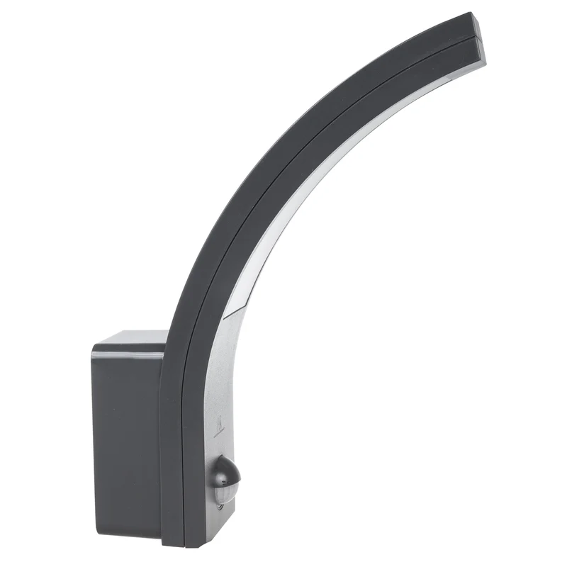 Maclean rörelsesensor LED-lampa, PIR rörelsesensor, grå, 10W, IP54, 750lm, neutralvit (4000K) MCE244 GR, 2 st