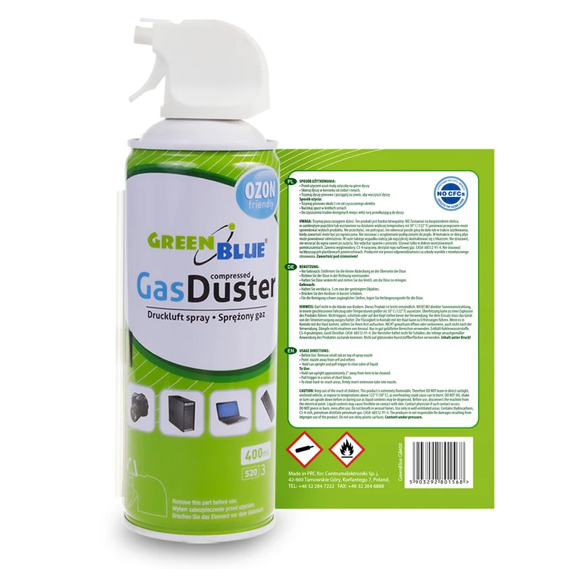 GreenBlue GB400 tryckluft 400ml pistolförstärkare - pistolspray, 24 st