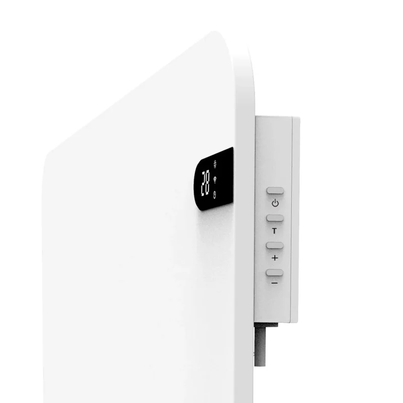 Cronos elektrisk radiator, vit, effekt 450 W, värmer upp rum på upp till 14 m2, inbyggd termostat, fjärrkontroll, funktion för att upptäcka öppna fönster, ben ingår, WFH-450TW