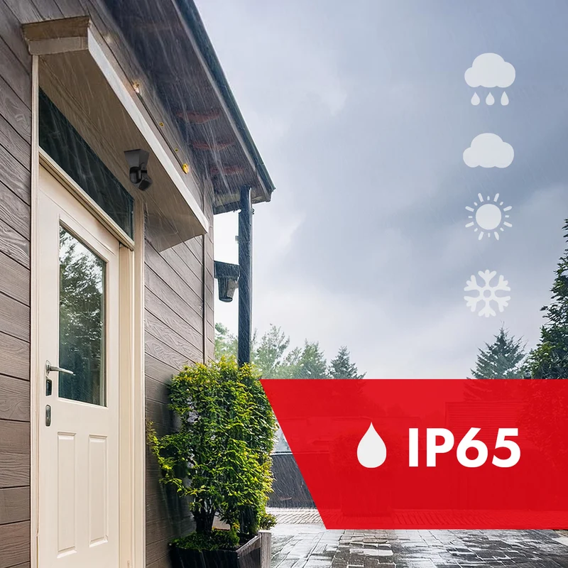 Maclean PIR-rörelsesensor, infraröd, IP65, svart med svart skärm, räckvidd 12 m, MCE201 B/B