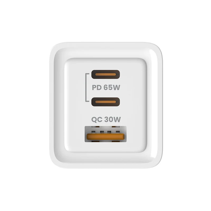 Savio nätladdare, 1x USB-A, 2x USB-C, GaN, 65W, vit, SAVLA-07