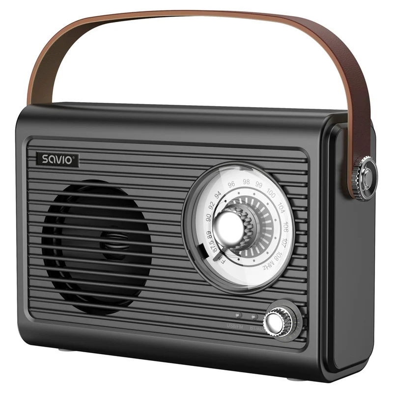 Savio portabel FM-radio, batteridriven, Bluetooth, AUX, SAVRS-01