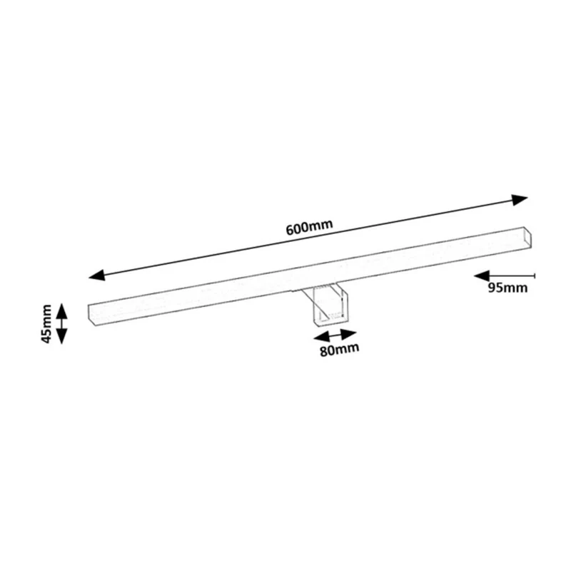 Rabalux badrumslampa, effekt 9W, naturvit 4000K, IP44. svart, Oliro