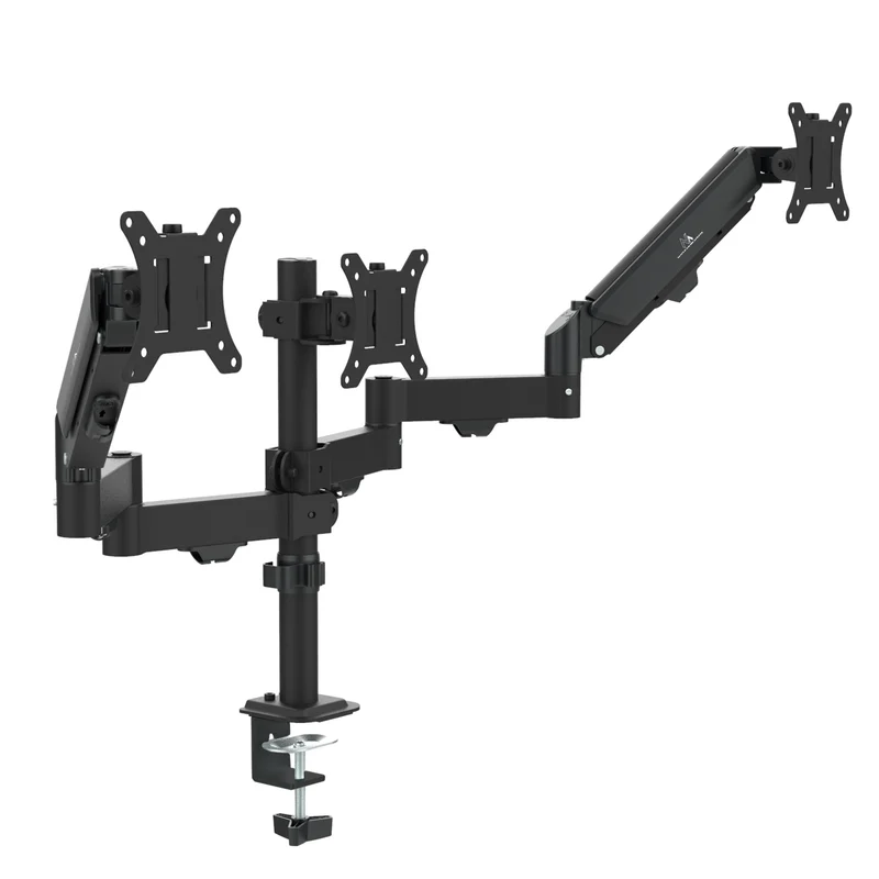 Fäste för 3 Maclean-skärmar, gasfjäder, 17"-27", 2-8 kg, svart, MC-137
