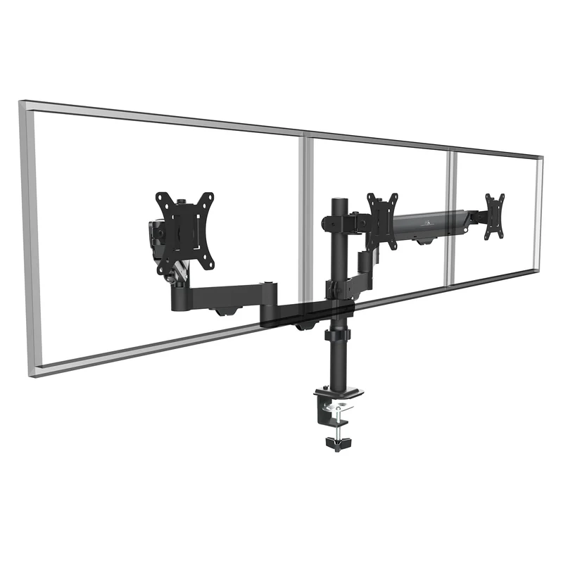 Fäste för 3 Maclean-skärmar, gasfjäder, 17"-27", 2-8 kg, svart, MC-137