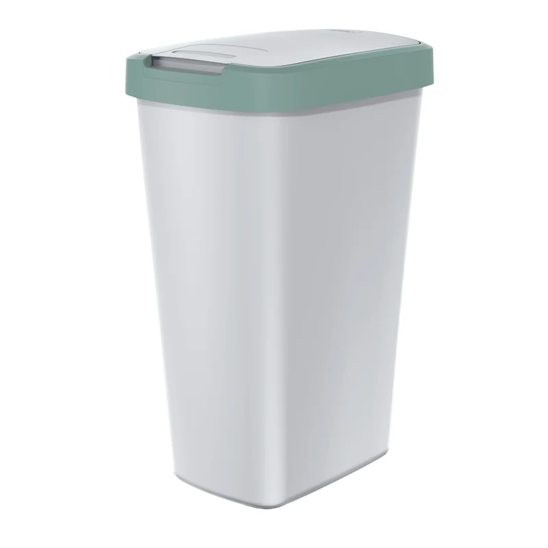 KEDEN COMPACTA Q 45 liter papperskorg NSAB45-5575C_427C - ask med ljusgrön ram