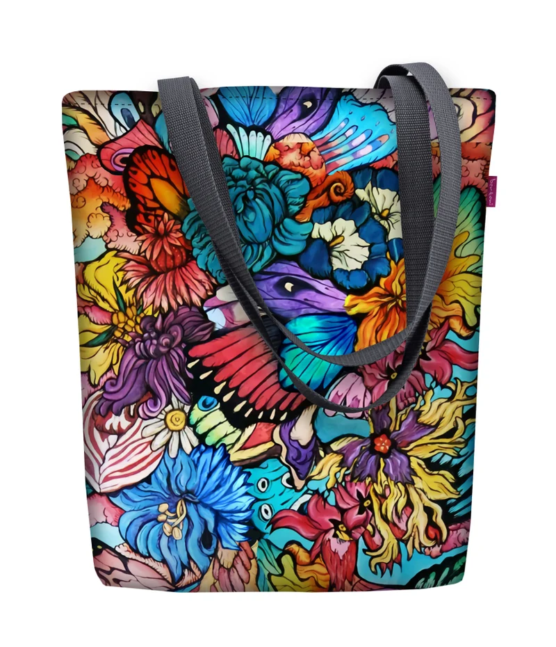Sunny Axelväska Med Dragkedja Dam Shopper 36x40 cm (Passar A4) TygväskaHippi