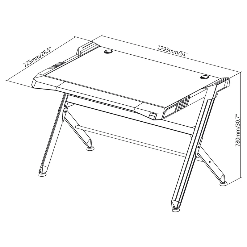 Spelbord svart stor RGB Led NanoRS RS150 50 kg max, höjd 780 mm