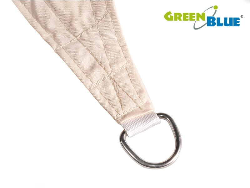 UV polyester trädgård skugga segel 3.6m triangel GreenBlue GB500 grädde hydrofob yta