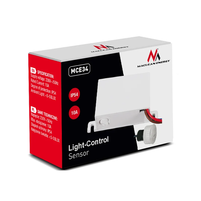 Maclean skymningssensor, med extern sond, max. 2300W, MCE34