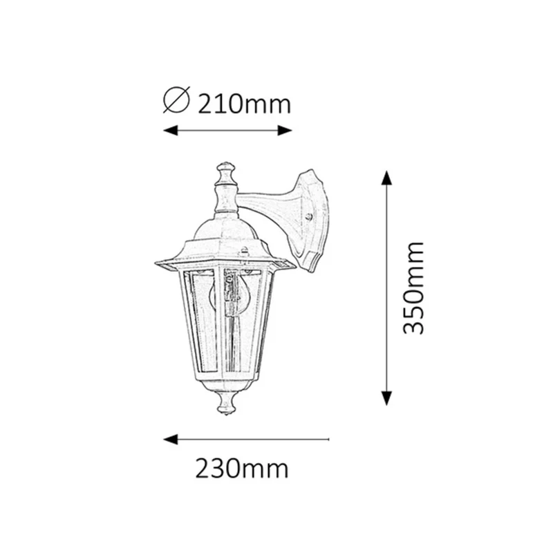 Rabalux Velence Vägglampa 8202 60W Svart E27 Elegant Design