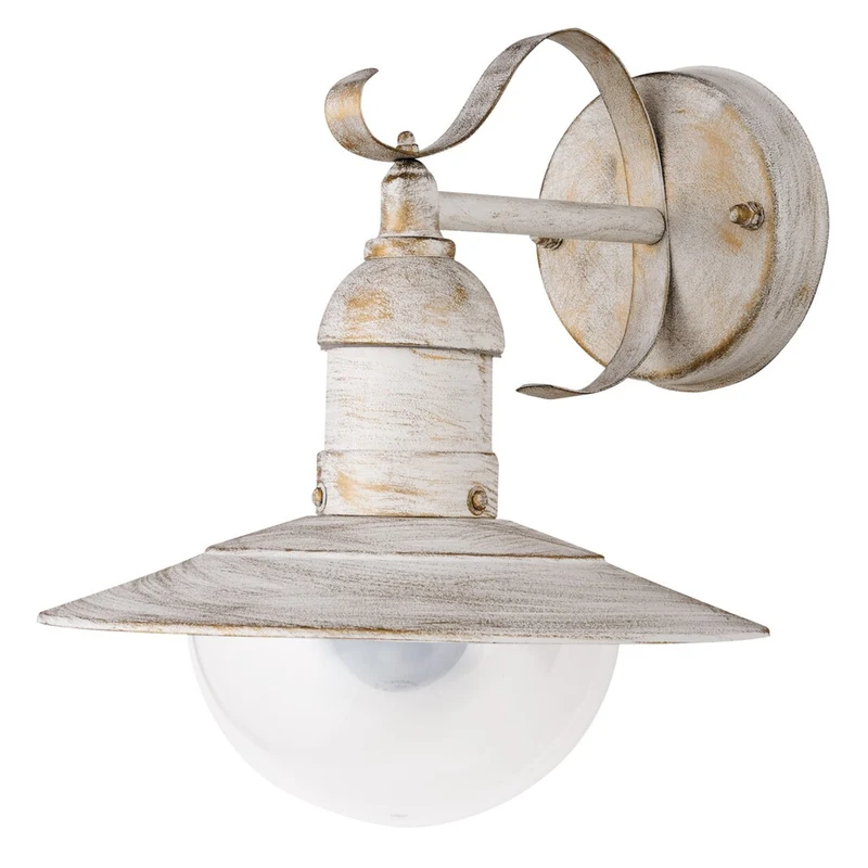 Rabalux vägglampa, utomhus, IP44, E27, max 60W, vit antik, Oslo