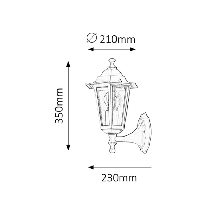 Rabalux vägglampa, utomhus, IP43, E27, max 60W, vit, Velence