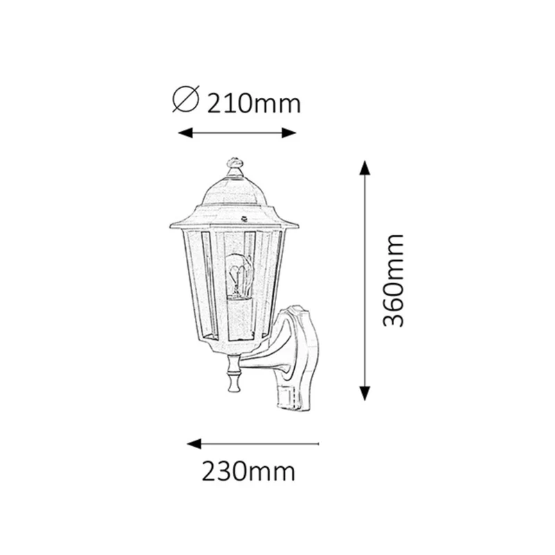 Rabalux Velence Vägglampa med E27-Gänga 60 W Med Rörelsesensor Skyddsgrad IP43