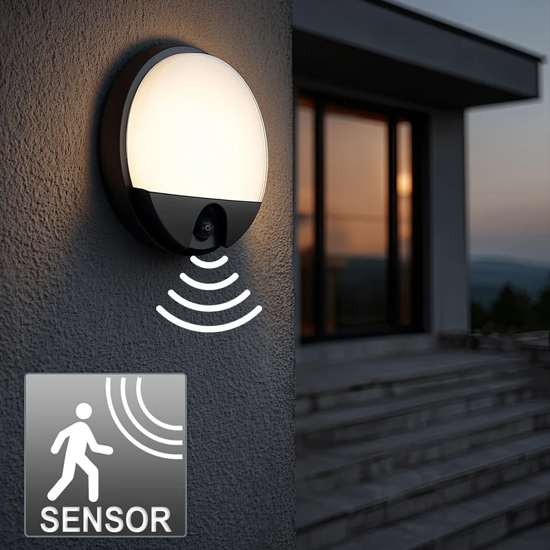 Infraröd rörelsedetektor LED-lampa MCE291 GR 1100lm 15W IP54 Maclean Energy färg grå