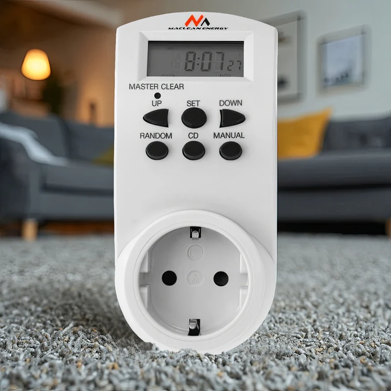 Maclean digital timer, f. slump, timer, 10 prog, max 156 program, tyskt uttag, 3600W, MCE05G