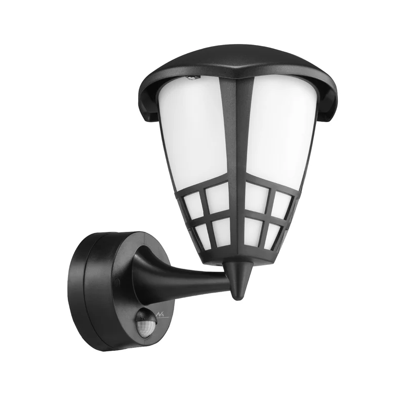 Vägglampa med sensor Maclean MCE518 B 1xE27 svart IP65 max 60W