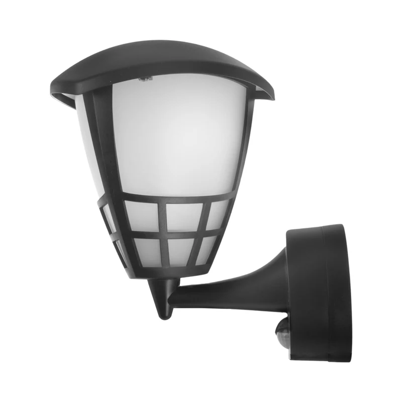 Vägglampa med sensor Maclean MCE518 B 1xE27 svart IP65 max 60W