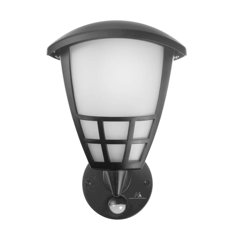Vägglampa med sensor Maclean MCE518 GR 1xE27 grå IP65 max 60W