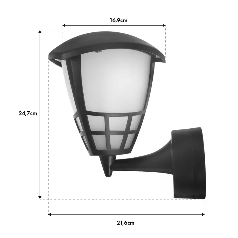 Utomhusvägglampa 1xE27 Maclean MCE519 B svart IP65 max 60W