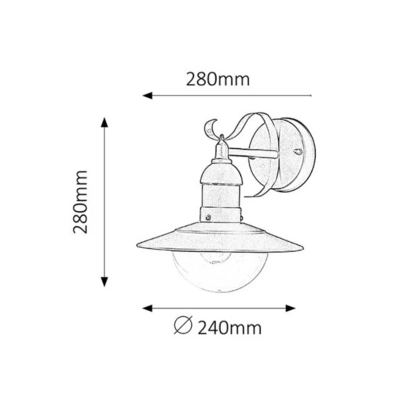 Rabalux 8271 Oslo Utomhus Vägglampa E27 60W Gold IP44