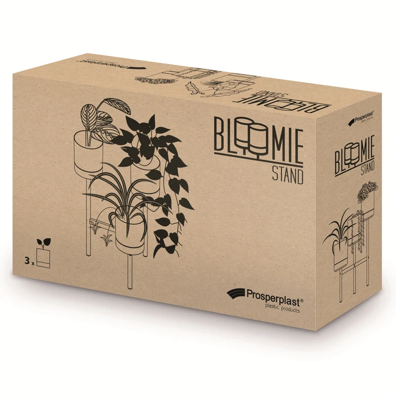 Prosperplast Bloomie Stand IKD3H-S449 Trebensstativ Blomsterbädd Med Metallram - Krukväxtfärg Vit