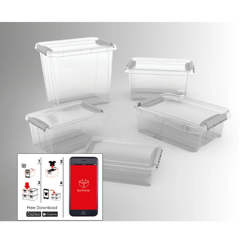Plast Team Pro Box QR Transparent behållare med lock - 32 L.