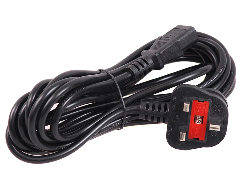 PC Power Cable 3 Pin 1.5m Computer GB UK Plug ATX Connector Projektorer TV DVD