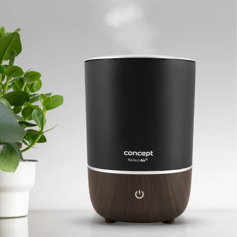 Perfect Air Luftfuktare Aromaterapi Diffuser 4 liter 3 nivåer av ångintensitet Lämplig för rum upp till 30 m2 (svart)