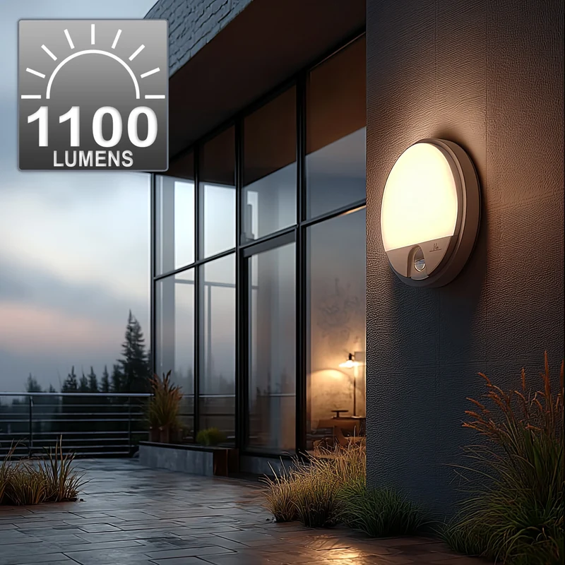 Infraröd rörelsedetektor LED-lampa MCE291 W 1100lm 15W IP54 Maclean Energy färg vit