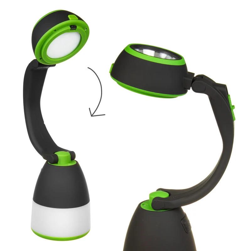 Maclean 3in1 LED-lampa, camping, skrivbordslampa, ficklampa, 1W, 60-200lm, kallvit 6000K, strömförsörjning 3xAA 1.5V, MCE294