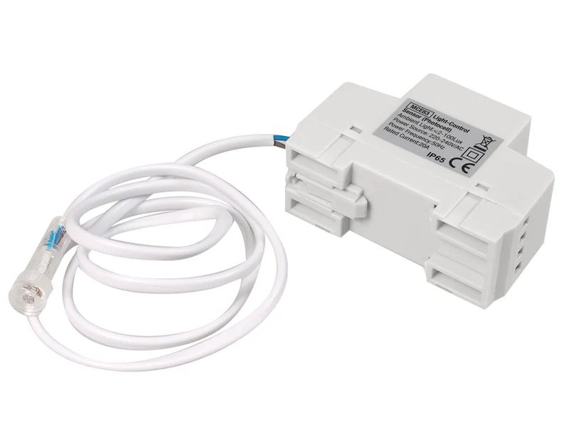 Maclean skymningsrelä, DIN-skena, med extern sond, 220-240V/AC, 50Hz, 20A, MCE83