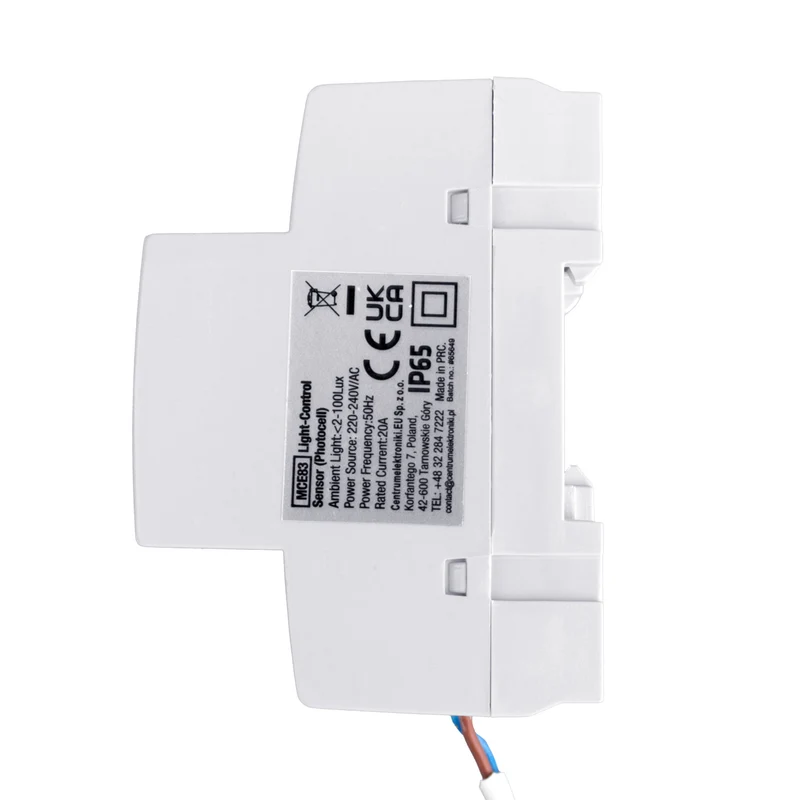 Maclean skymningsrelä, DIN-skena, med extern sond, 220-240V/AC, 50Hz, 20A, MCE83