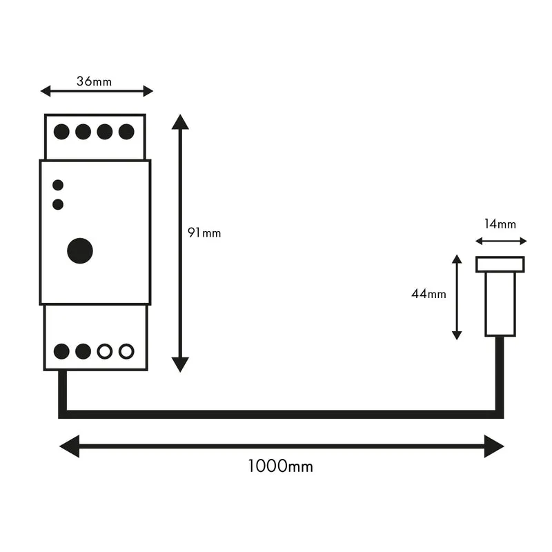 Maclean skymningsrelä, DIN-skena, med extern sond, 220-240V/AC, 50Hz, 20A, MCE83