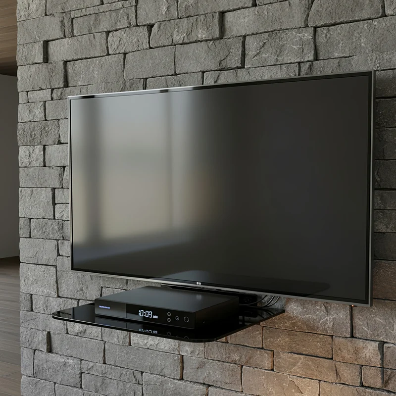 Maclean DVD-hylla, enkel, max. 10kg, glas, MC-738