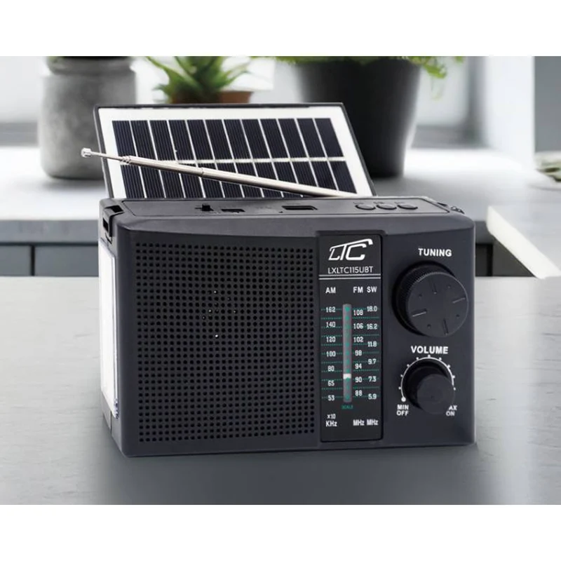 LTC bärbar radio, Bluetooth, FM/AM/SW, solpanel, LXLTC115UBT