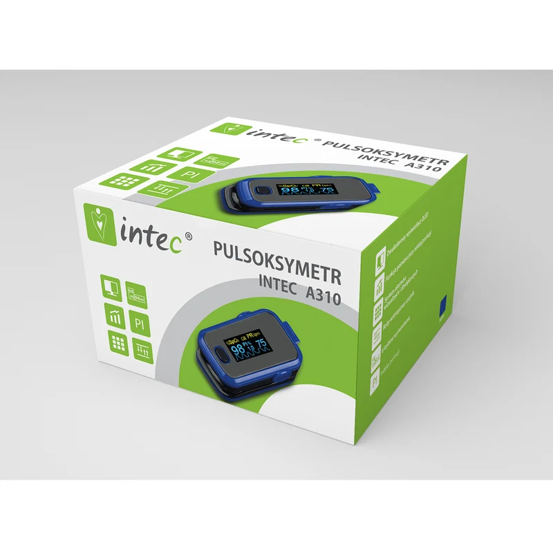 Intec Pulsoximeter Finger Pulsoximeter OLED-Display Pulsfrekvens Oxygen Saturation Oximeter (Blå)