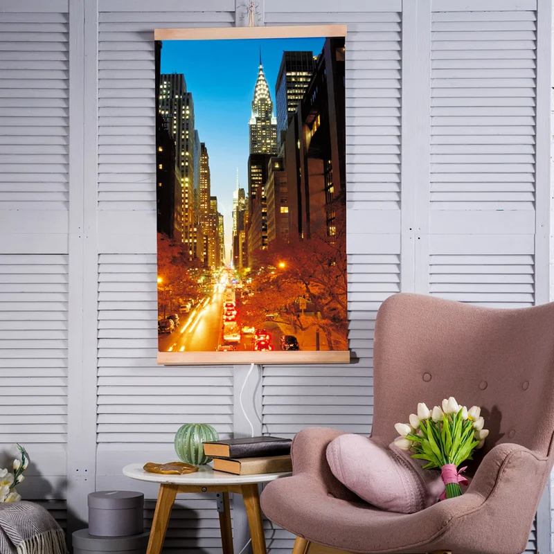 Infraröd värmare - flexibel värmepanel 430W TRIO mönster 2 Manhattan, mått 100x57cm med regulator
