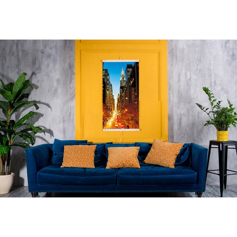 Infraröd värmare - flexibel värmepanel 430W TRIO mönster 2 Manhattan, mått 100x57cm med regulator