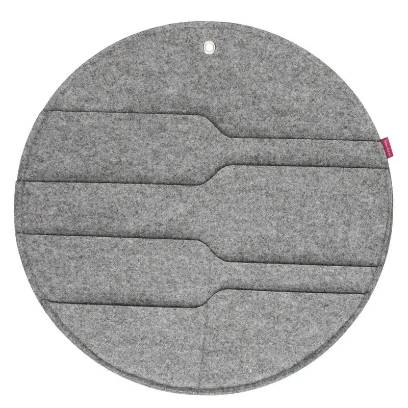 Bertoni väggorganisatör i filt Circle XL diameter 45 cm - grå, 4 fickor