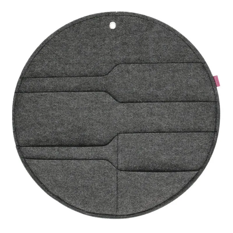 Bertoni väggorganisatör i filt Circle XL diameter 45 cm - antracit, 4 fickor