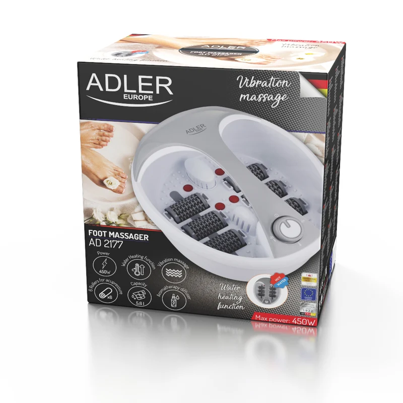 Adler AD 2177 multifunktionell fotmassagerare med handtag