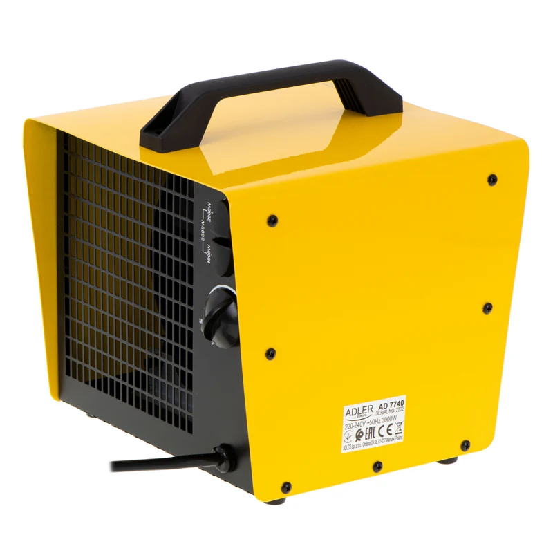 Adler AD 7740 Keramiskt Värmeelement Elektrisk Fläktvärmare Elektrisk Värmare Med Tre Värmeeffekter: 1000 W, 2000 W, 3000 W