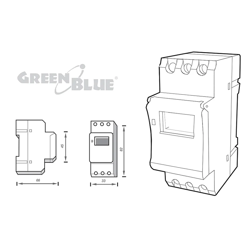 Digital timer för DIN-skena GreenBlue GB104 16 program max 240 program