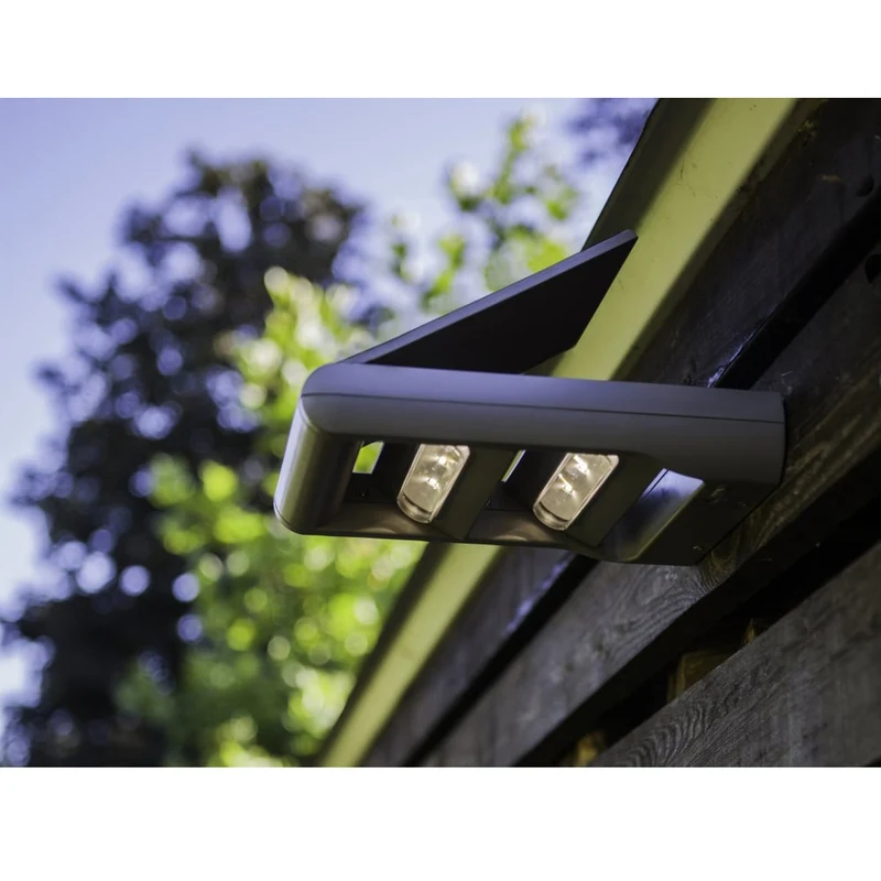 GreenBlue GB131 LED 12W solcellsdriven vägglampa - två oberoende ljusriktningar