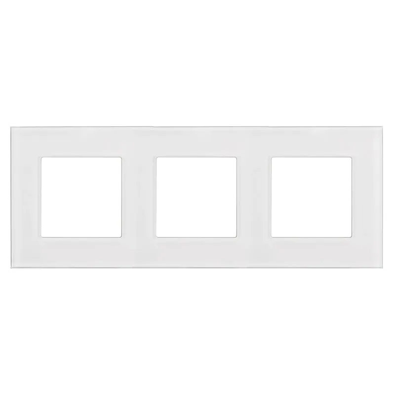 Maclean MCE731W Trippel Glasram Panel 228x86mm För Uttag Modulärt Vägguttag Infällt Uttag Vägguttag Infälld Installation (Trippelglasram För Uttag, Vit)