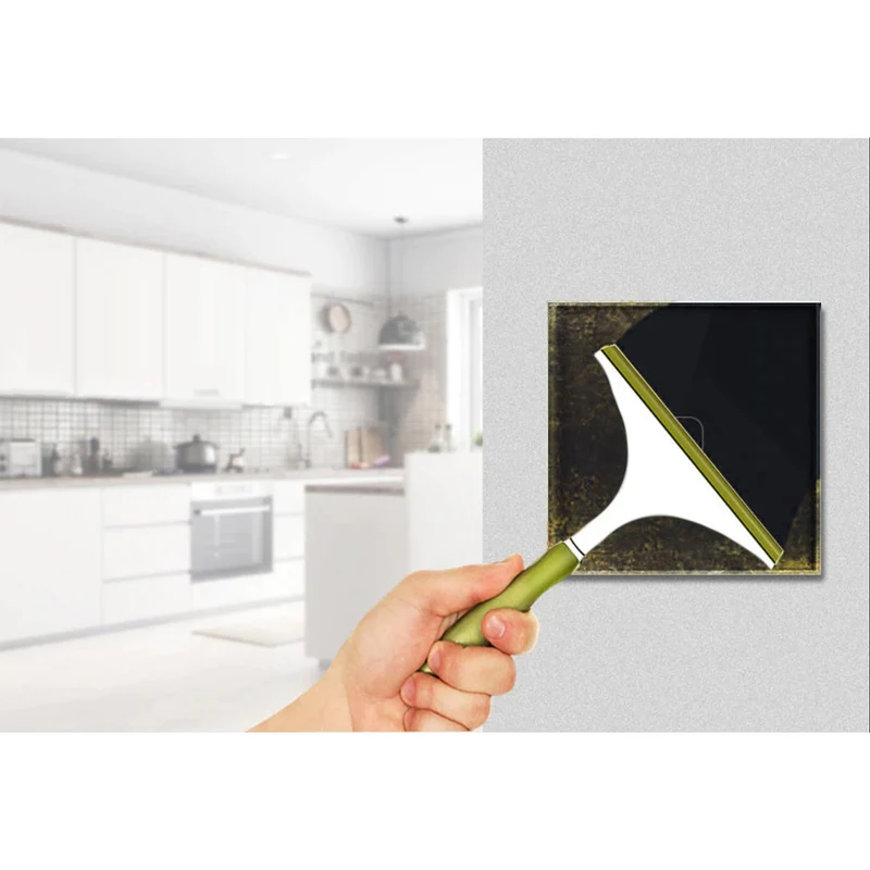 Maclean MCE716B Smart WiFi Touch strömbrytare kompatibel med Tuya APP väggströmbrytare glasbrytare med färgväxling LED-bakgrundsbelysning inbyggd strömbrytare 85 x 85 mm (1 x fyrkantig, svart)
